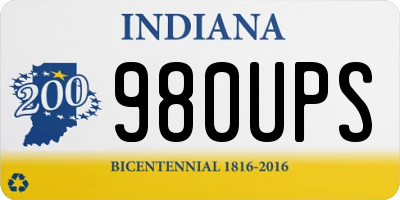 IN license plate 980UPS