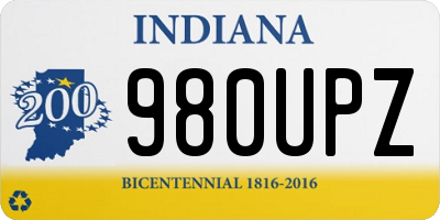 IN license plate 980UPZ