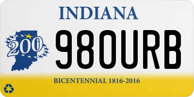 IN license plate 980URB