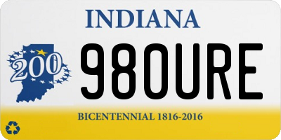 IN license plate 980URE