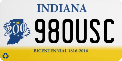 IN license plate 980USC