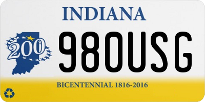 IN license plate 980USG