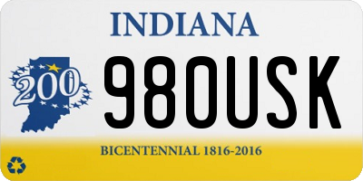 IN license plate 980USK