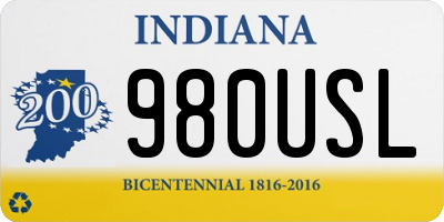 IN license plate 980USL