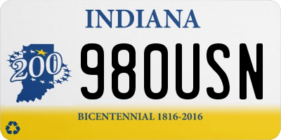 IN license plate 980USN