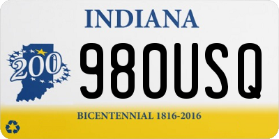 IN license plate 980USQ