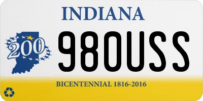 IN license plate 980USS