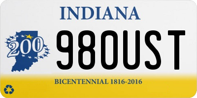IN license plate 980UST