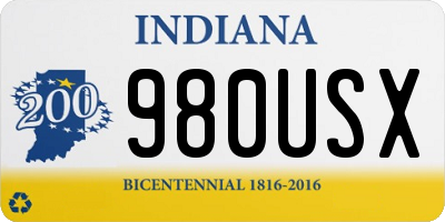IN license plate 980USX