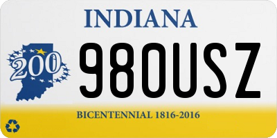 IN license plate 980USZ