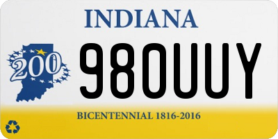 IN license plate 980UUY