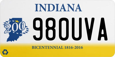 IN license plate 980UVA