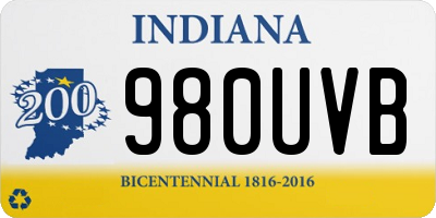IN license plate 980UVB