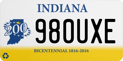 IN license plate 980UXE