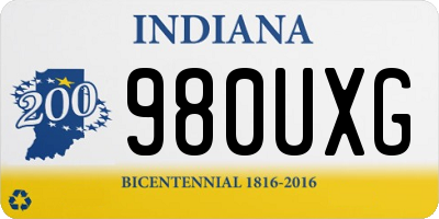 IN license plate 980UXG