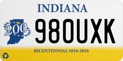 IN license plate 980UXK