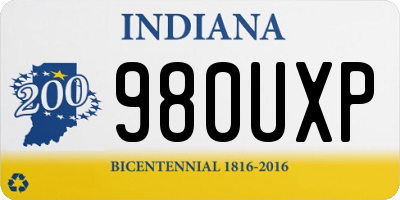 IN license plate 980UXP