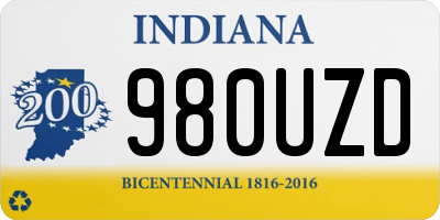 IN license plate 980UZD