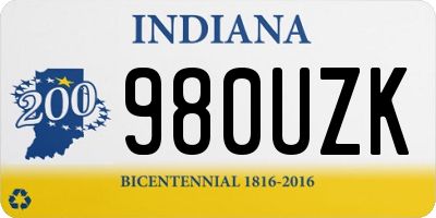 IN license plate 980UZK