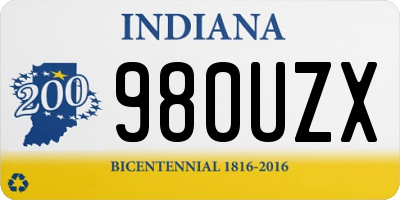 IN license plate 980UZX