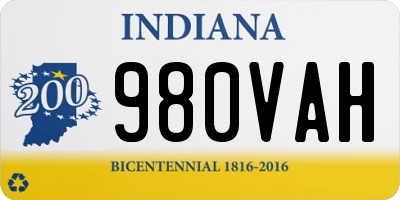 IN license plate 980VAH