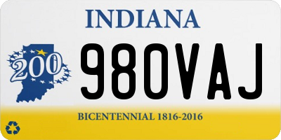 IN license plate 980VAJ