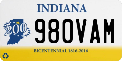 IN license plate 980VAM