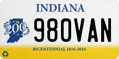 IN license plate 980VAN