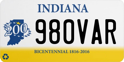 IN license plate 980VAR