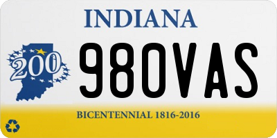 IN license plate 980VAS