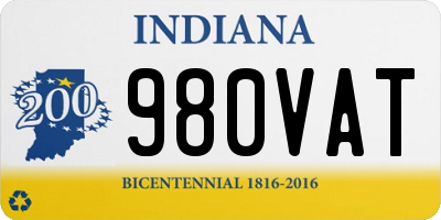 IN license plate 980VAT
