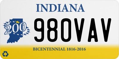 IN license plate 980VAV