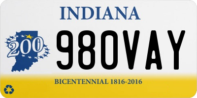 IN license plate 980VAY