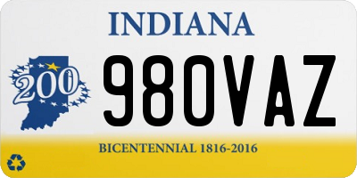 IN license plate 980VAZ