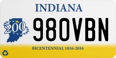 IN license plate 980VBN