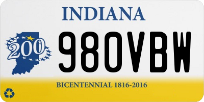 IN license plate 980VBW
