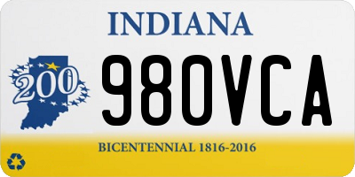 IN license plate 980VCA
