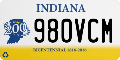 IN license plate 980VCM