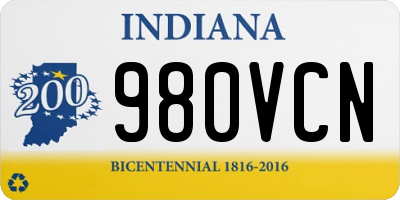 IN license plate 980VCN