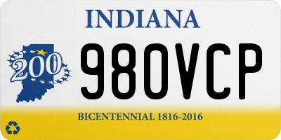 IN license plate 980VCP