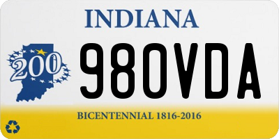 IN license plate 980VDA