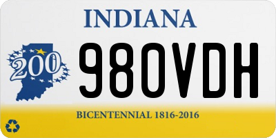 IN license plate 980VDH