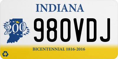 IN license plate 980VDJ