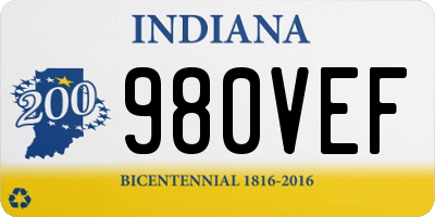 IN license plate 980VEF