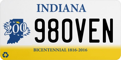 IN license plate 980VEN