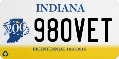 IN license plate 980VET