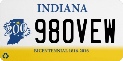 IN license plate 980VEW