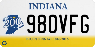 IN license plate 980VFG