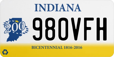 IN license plate 980VFH