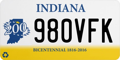 IN license plate 980VFK
